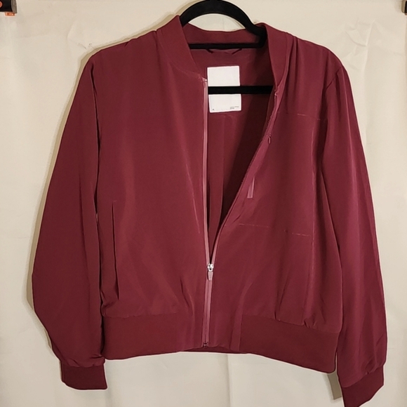 Banana Republic BR Standard Flyweight Bomber Jacket Size M Crystal Claret - Picture 1 of 7